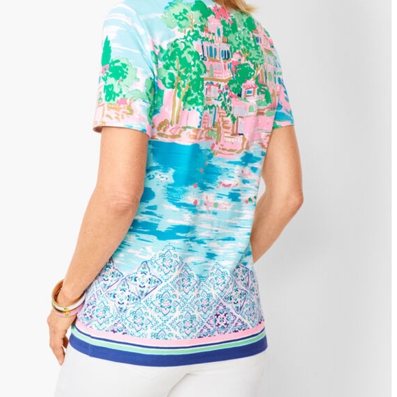 TALBOTS TEE Lake Como. Petite Medium. 
95% cotton, 5% spandex. - Picture 2 of 9